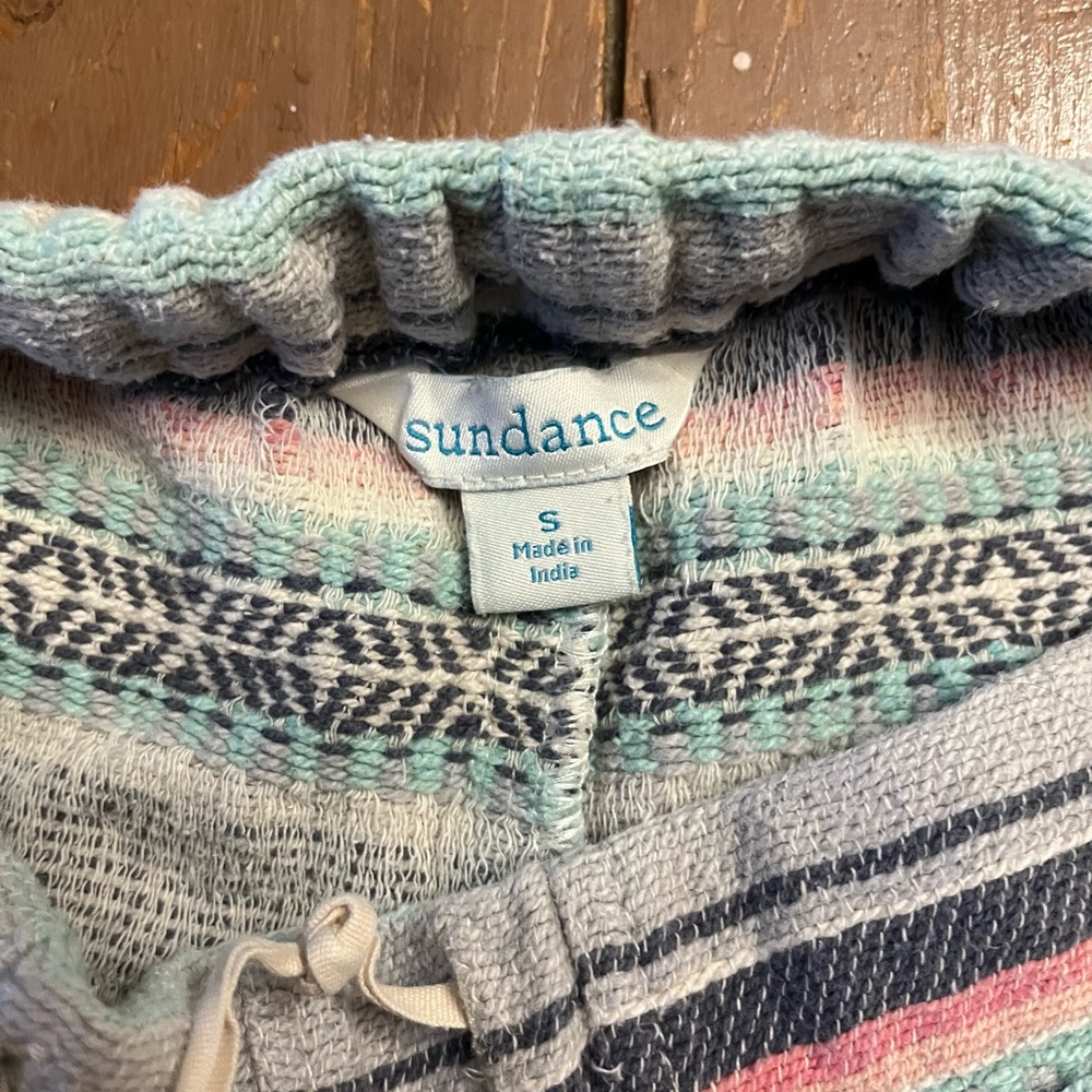Sundance Woven Striped Cotton Drawstring Shorts - Picture 3 of 5